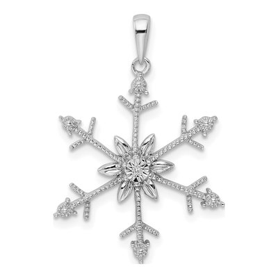 Sterling Silver Diamond Snowflake Pendant