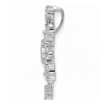 Sterling Silver Diamond Snowflake Slide Pendant – view 3