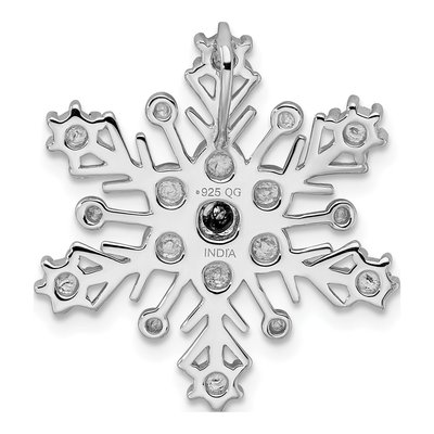 Sterling Silver Diamond Snowflake Slide Pendant – view 4