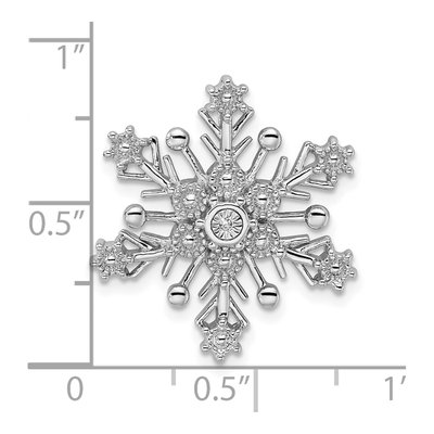 Sterling Silver Diamond Snowflake Slide Pendant – view 5