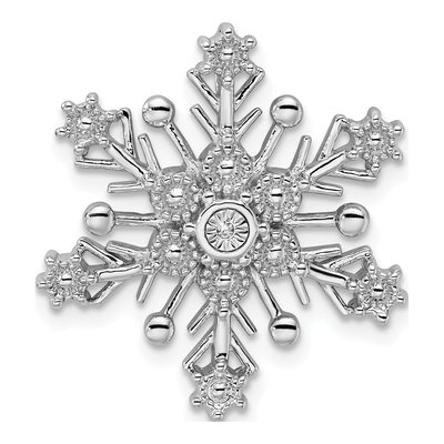 Sterling Silver Diamond Snowflake Slide Pendant
