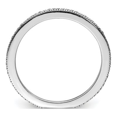 Sterling Silver 1/6 ct tw Diamond Wedding Band – view 3