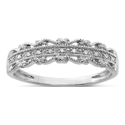 Sterling Silver Diamond Wedding Band