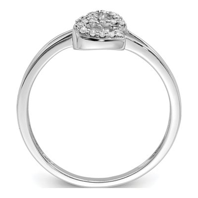 Sterling Silver 1/15 ct tw Diamond Heart Ring – view 3
