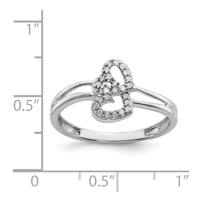 Sterling Silver 1/15 ct tw Diamond Heart Ring – view 5