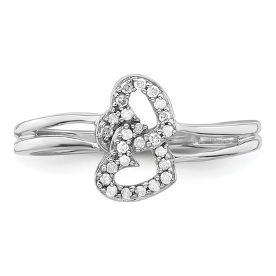 Sterling Silver 1/15 ct tw Diamond Heart Ring – view 6