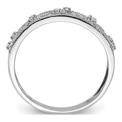 Sterling Silver Diamond Fancy Wedding Band – view 3