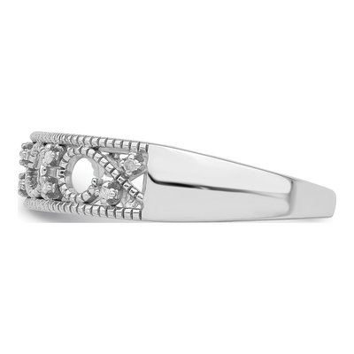 Sterling Silver Diamond Fancy Wedding Band – view 4