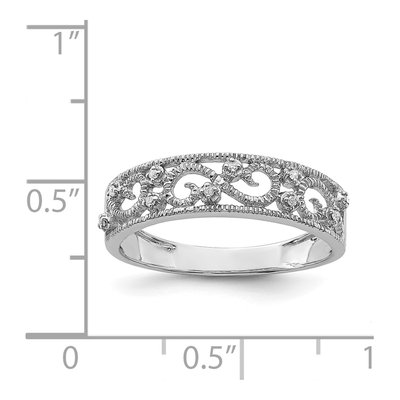 Sterling Silver Diamond Fancy Wedding Band – view 5