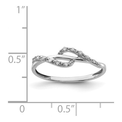 Sterling Silver 1/20 ct tw Diamond Ring – view 4