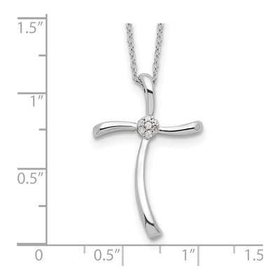 Sterling Silver 1/20 ct tw Diamond Cross Necklace – view 4