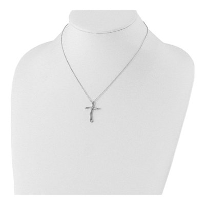 Sterling Silver 1/20 ct tw Diamond Cross Necklace – view 5