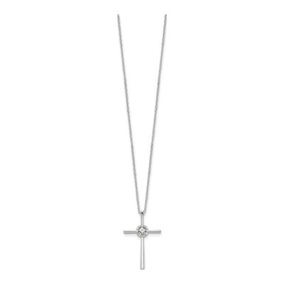 Sterling Silver 1/10 ct tw Diamond Cross Necklace – view 3