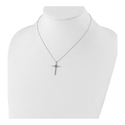 Sterling Silver 1/10 ct tw Diamond Cross Necklace – view 5