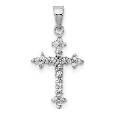 Sterling Silver 1/10 ct tw Diamond Cross Pendant