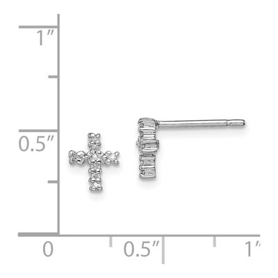 Sterling Silver Diamond Cross Stud Earrings – view 5