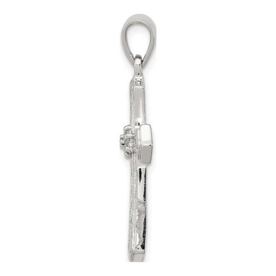 Sterling Silver Diamond Cross Pendant – view 3