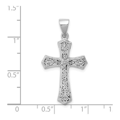Sterling Silver Diamond Cross Pendant – view 4
