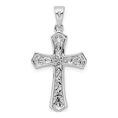 Sterling Silver Diamond Cross Pendant – view 5