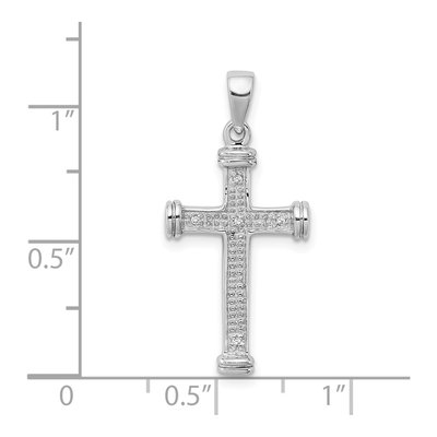 Sterling Silver Diamond Cross Pendant – view 4
