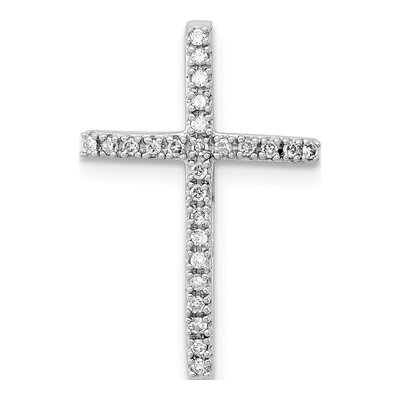 Sterling Silver 1/10 ct tw Diamond Cross Slide Pendant