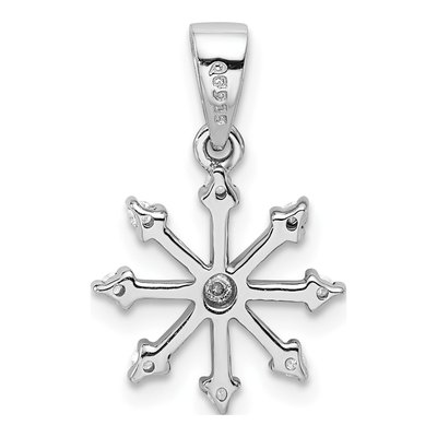 Sterling Silver 1/10 ct tw Diamond Snowflake Pendant – view 4