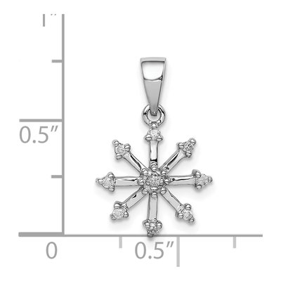 Sterling Silver 1/10 ct tw Diamond Snowflake Pendant – view 5