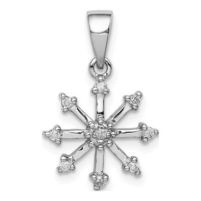 Sterling Silver 1/10 ct tw Diamond Snowflake Pendant