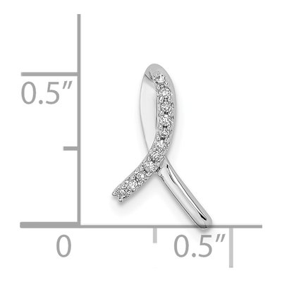 Sterling Silver 1/20 ct tw Diamond Awareness Ribbon Pendant – view 4