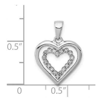 Sterling Silver 1/15 ct tw Diamond Heart Pendant – view 4