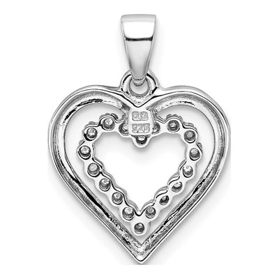 Sterling Silver 1/15 ct tw Diamond Heart Pendant – view 5