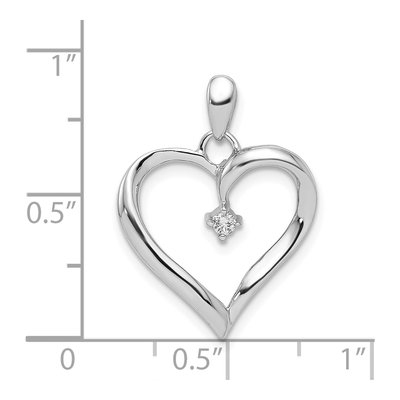 Sterling Silver 1/20 ct tw Diamond Heart Pendant – view 4