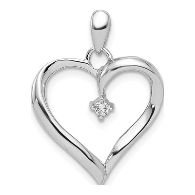 Sterling Silver 1/20 ct tw Diamond Heart Pendant