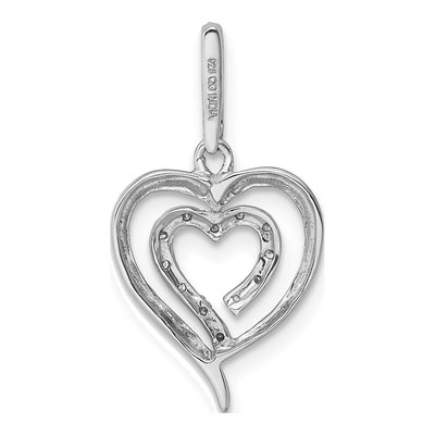 Sterling Silver 1/10 ct tw Diamond Heart Pendant – view 4
