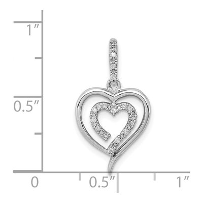 Sterling Silver 1/10 ct tw Diamond Heart Pendant – view 5