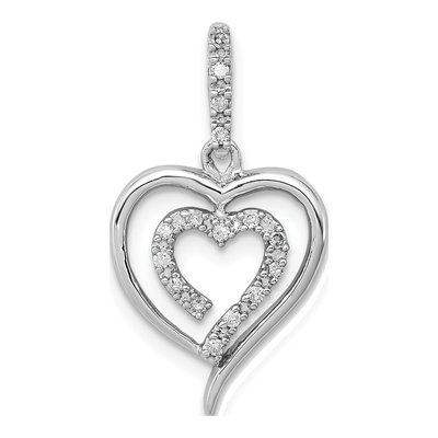 Sterling Silver 1/10 ct tw Diamond Heart Pendant
