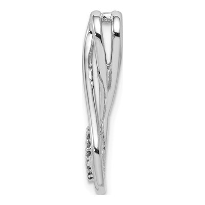 Sterling Silver 1/20 ct tw Diamond Heart Teardrop Slide Pendant – view 3