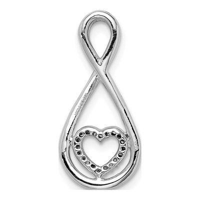 Sterling Silver 1/20 ct tw Diamond Heart Teardrop Slide Pendant – view 5