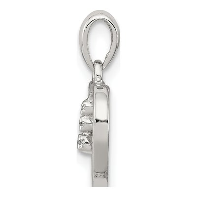 Sterling Silver Diamond Heart Pendant – view 3