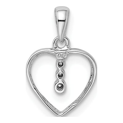 Sterling Silver Diamond Heart Pendant – view 4