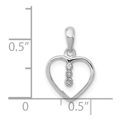 Sterling Silver Diamond Heart Pendant – view 5