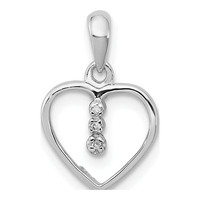 Sterling Silver Diamond Heart Pendant