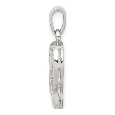Sterling Silver Diamond Heart Pendant – view 3