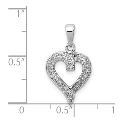 Sterling Silver Diamond Heart Pendant – view 4