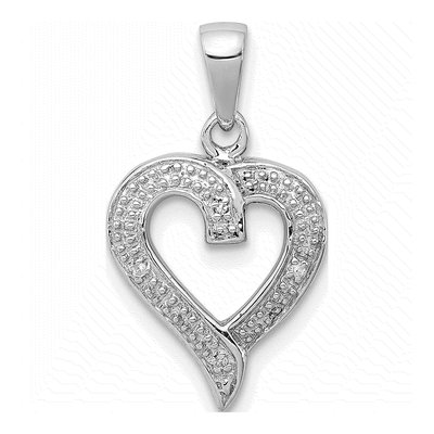 Sterling Silver Diamond Heart Pendant
