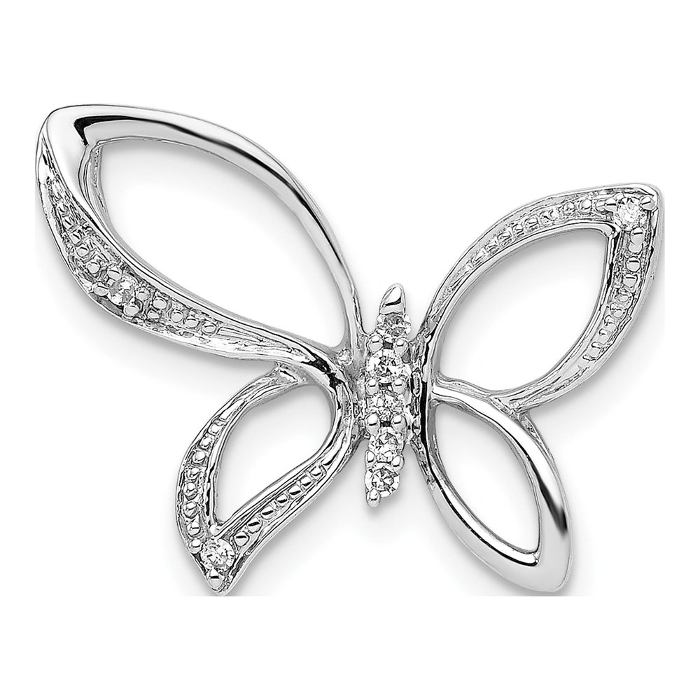 Sterling Silver Diamond Butterfly Pendant