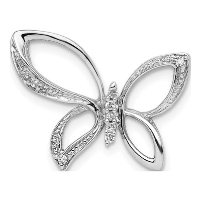 Sterling Silver Diamond Butterfly Pendant