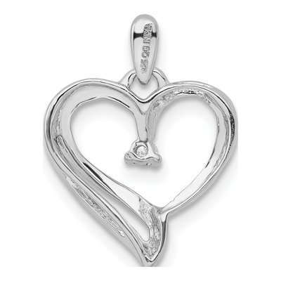 Sterling Silver 1/20 ct tw Diamond Heart Pendant – view 4