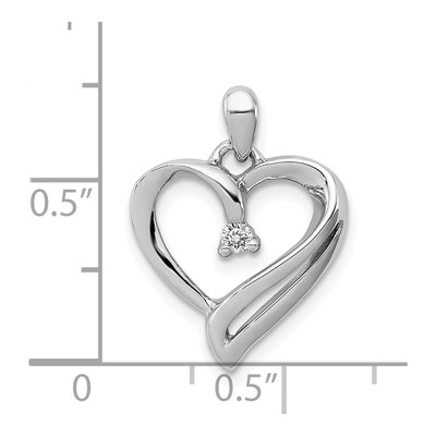 Sterling Silver 1/20 ct tw Diamond Heart Pendant – view 5