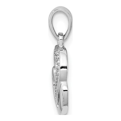 Sterling Silver Diamond Heart Pendant – view 3